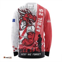 Amazing Aussie St. George Illawarra Dragons Anzac Day Lest We Forget Strong Fighting Spirit Long Sleeve T-shirt