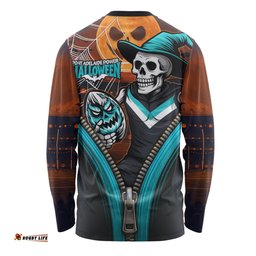 Amazing Aussie Port Adelaide Halloween Night Reaper Zipper Long Sleeve T-shirt