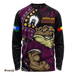 Amazing Aussie Queensland Maroons NAIDOC Indigenous Warrior Spirit Long Sleeve T-shirt