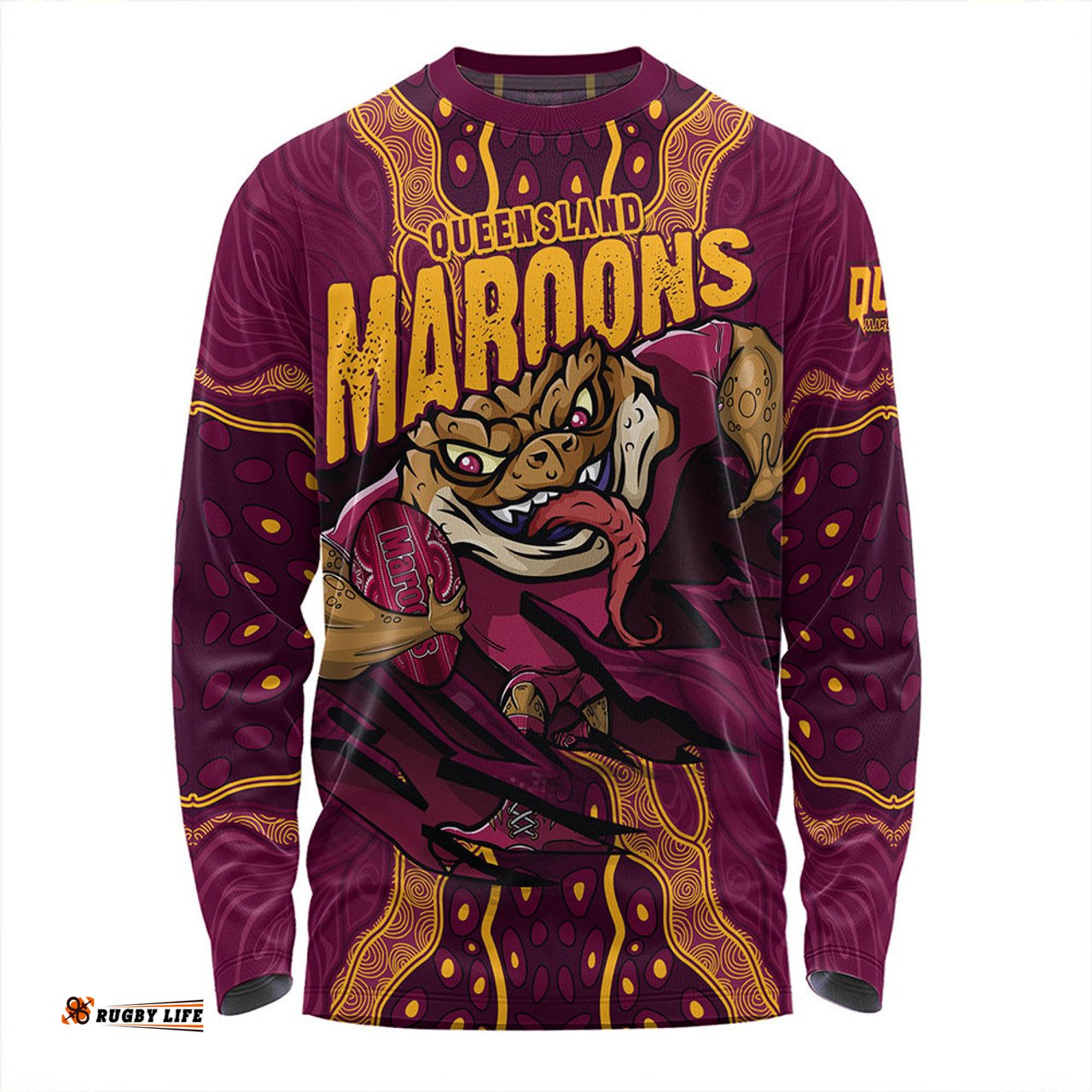 Amazing Aussie Queensland Maroons Maroon Venom QLD Strikeforce Long Sleeve T-shirt