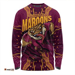 Amazing Aussie Queensland Maroons Maroon Venom QLD Strikeforce Long Sleeve T-shirt
