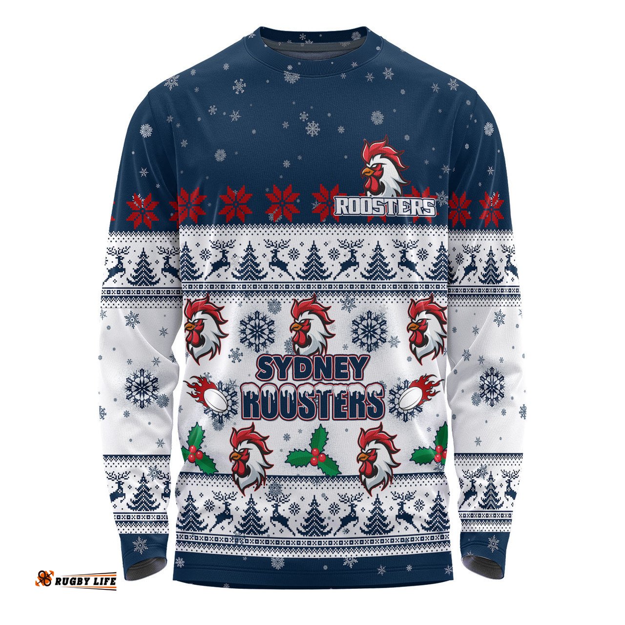 Amazing Aussie Sydney Roosters Christmas Custom Special Ugly Christmas Long Sleeve T-shirt