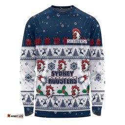 Amazing Aussie Sydney Roosters Christmas Custom Special Ugly Christmas Long Sleeve T-shirt