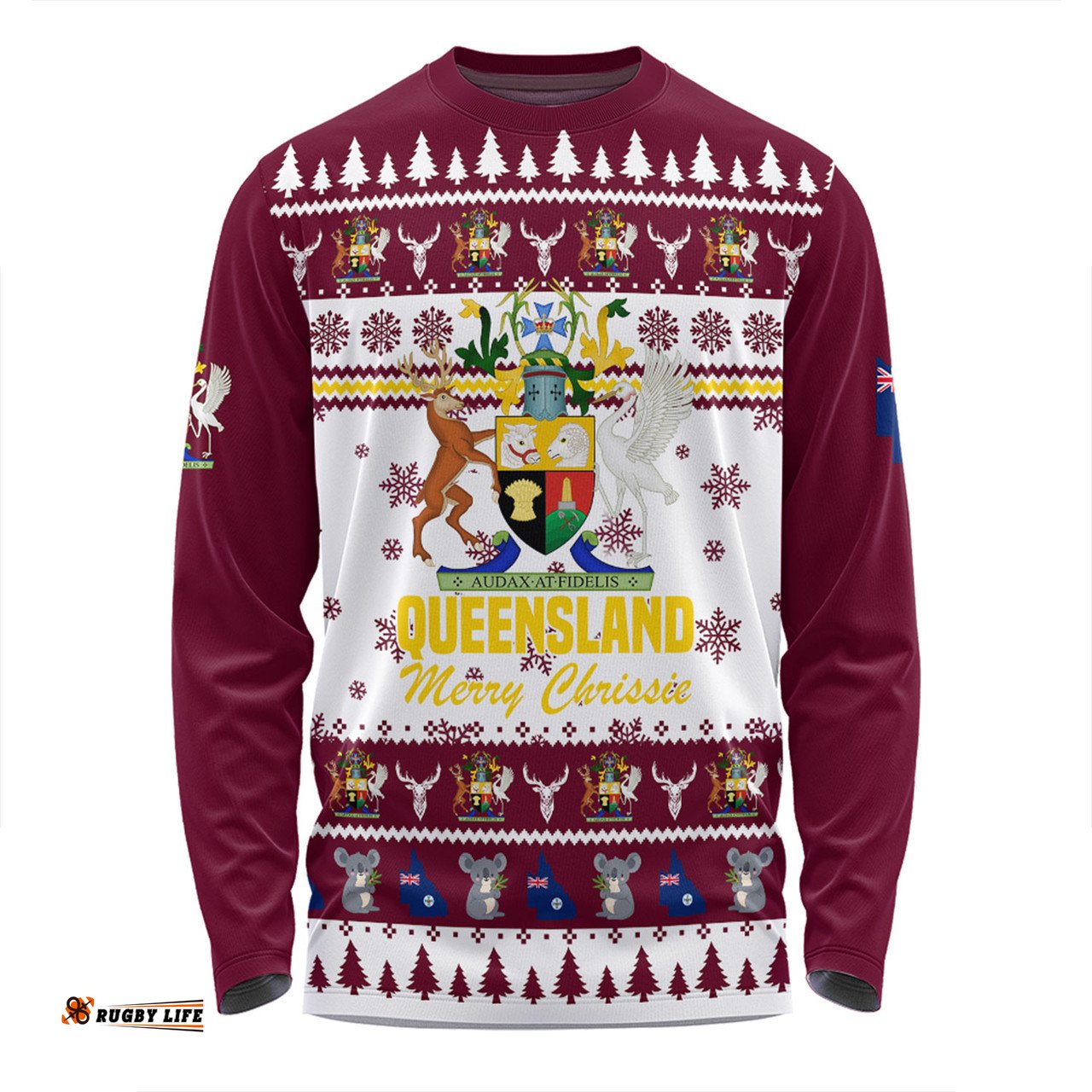 Amazing Aussie Queensland Christmas Merry Chrissie Long Sleeve T-shirt