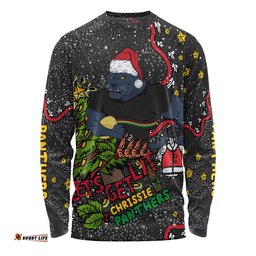 Amazing Aussie Penrith Panthers Christmas Custom Let's Get Lit Chrisse Pressie Long Sleeve T-shirt