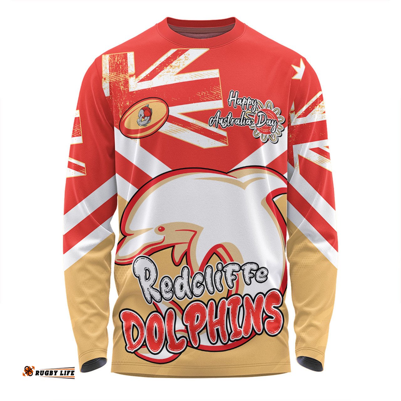 Amazing Aussie Redcliffe Dolphins Happy Australia Day We Are One And Free Long Sleeve T-shirt