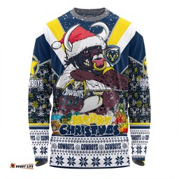 Amazing Aussie North Queensland Cowboys Christmas Custom North Queensland Cowboys Santa Aussie Big Things Long Sleeve T-shirt