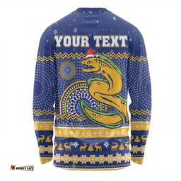 Amazing Aussie Parramatta Eels Christmas Custom Ugly Xmas And Aboriginal Patterns For Die Hard Fan Long Sleeve T-shirt