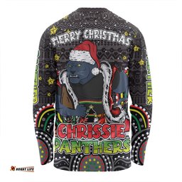 Amazing Aussie Penrith Panthers Christmas Custom Christmas Knit Patterns Vintage Jersey Ugly Long Sleeve T-shirt