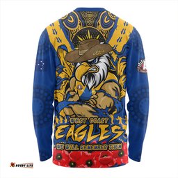 Amazing Aussie West Coast Eagles Ripped Legacy Of The Game The ANZAC Spirit Lives On Long Sleeve T-shirt