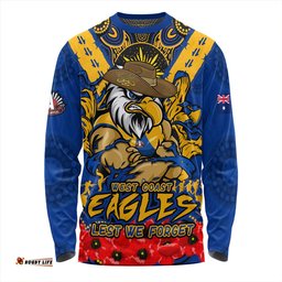 Amazing Aussie West Coast Eagles Ripped Legacy Of The Game The ANZAC Spirit Lives On Long Sleeve T-shirt