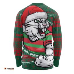 Amazing Aussie South Sydney Rabbitohs Ugly Knit Style For Christmas Game Fans Long Sleeve T-shirt
