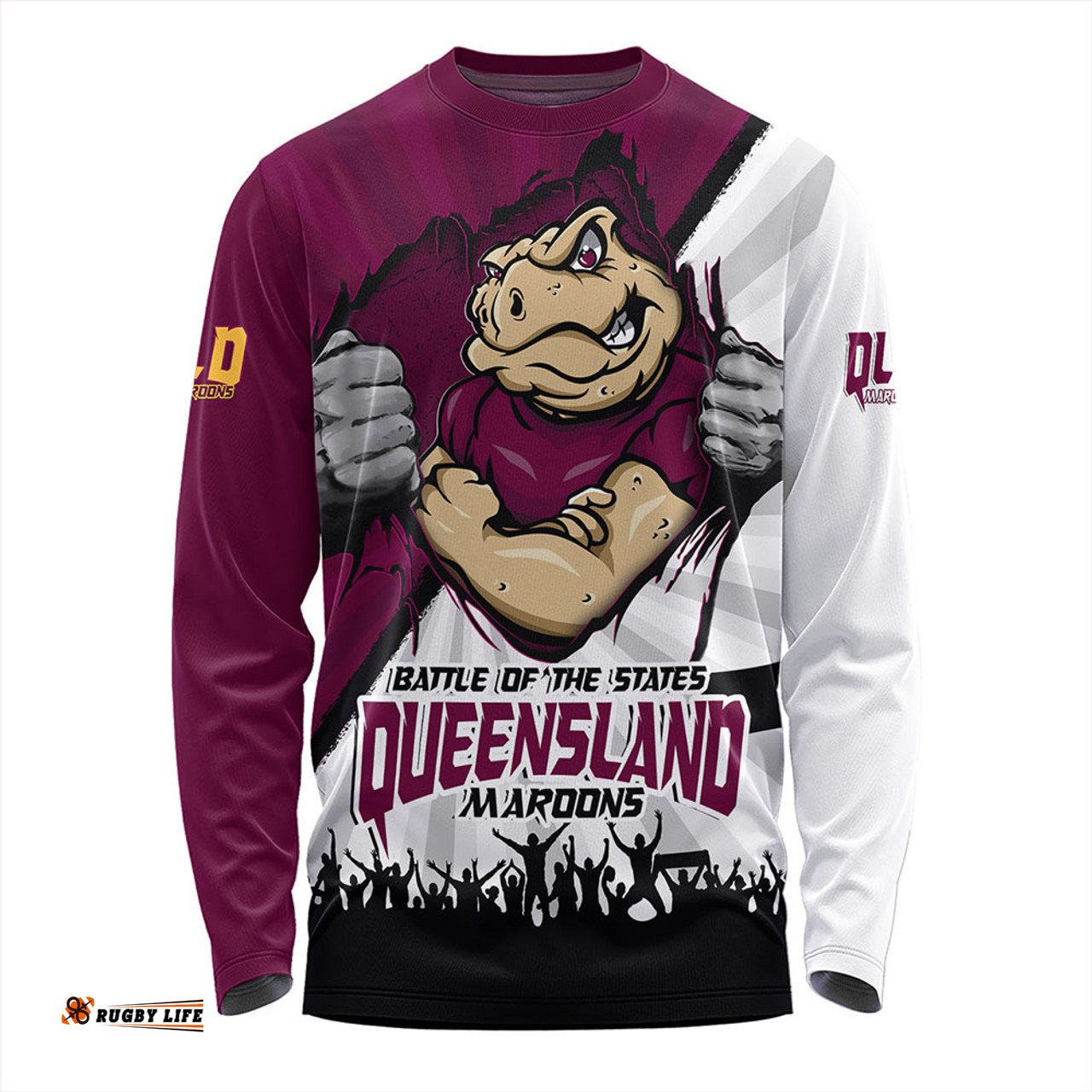 Amazing Aussie Queensland Maroons Origin Battleground Maroons Unleashed Long Sleeve T-shirt