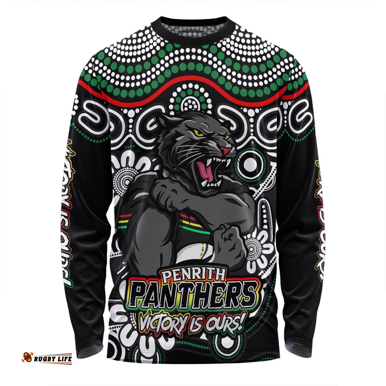 Amazing Aussie Penrith Panthers Aboriginal Inspired Tough Fan Rugby For Life Long Sleeve T-shirt