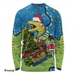 Amazing Aussie Parramatta Eels Christmas Custom Let's Get Lit Chrisse Pressie Long Sleeve T-shirt