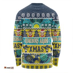 Amazing Aussie North Queensland Cowboys Christmas Aboriginal Custom Indigenous Knitted Ugly Xmas Style Long Sleeve T-shirt