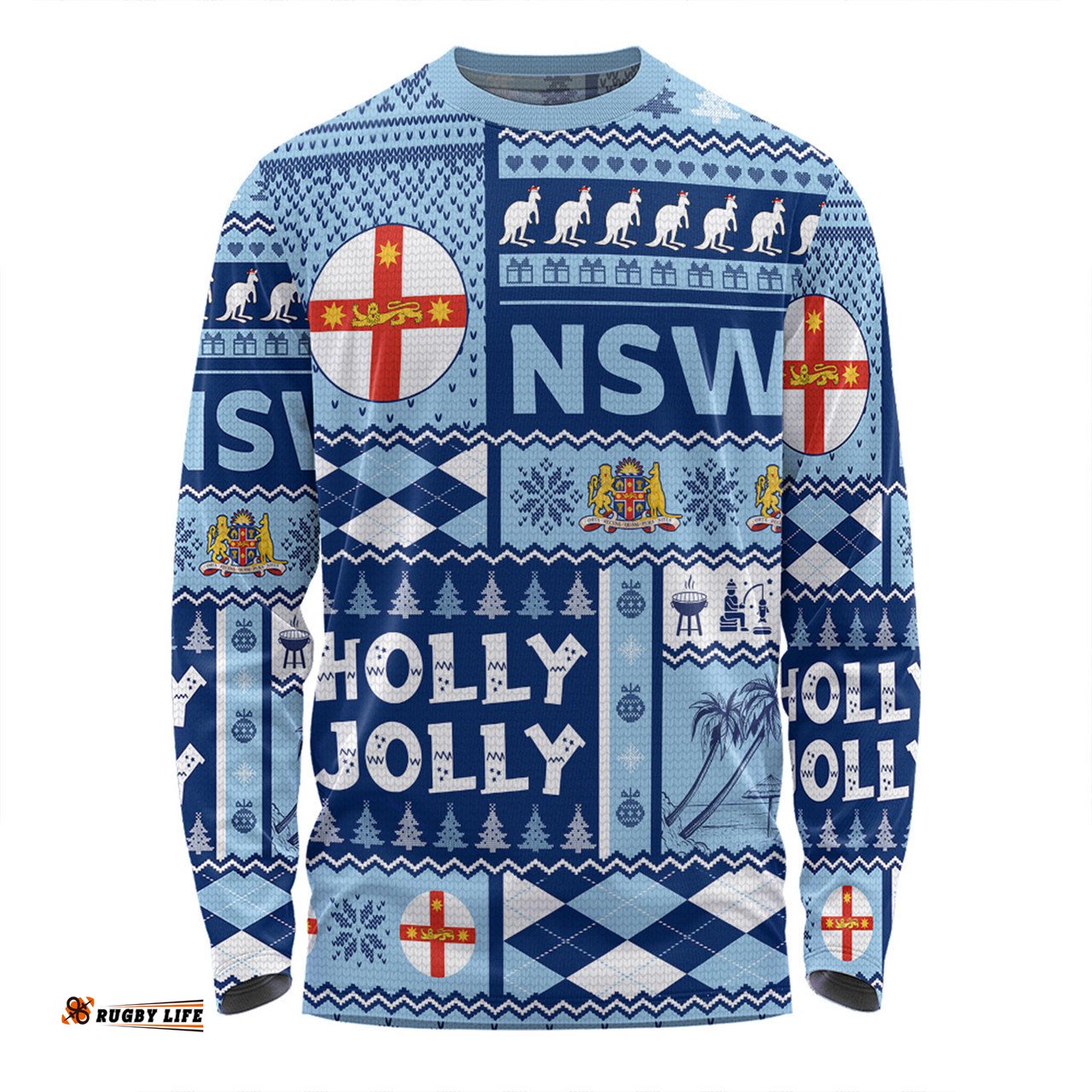 Amazing Aussie New South Wales Christmas Holly Jolly Chrissie Long Sleeve T-shirt