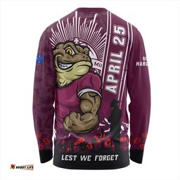 Amazing Aussie Queensland Maroons Anzac Day Lest We Forget Strong Fighting Spirit Long Sleeve T-shirt