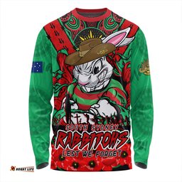 Amazing Aussie South Sydney Rabbitohs Ripped Legacy Of The Game The ANZAC Spirit Lives On Long Sleeve T-shirt