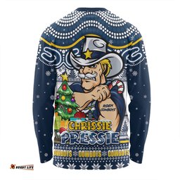 Amazing Aussie North Queensland Cowboys Aussie Ugly Christmas For Die Hard Fan Supporters Long Sleeve T-shirt