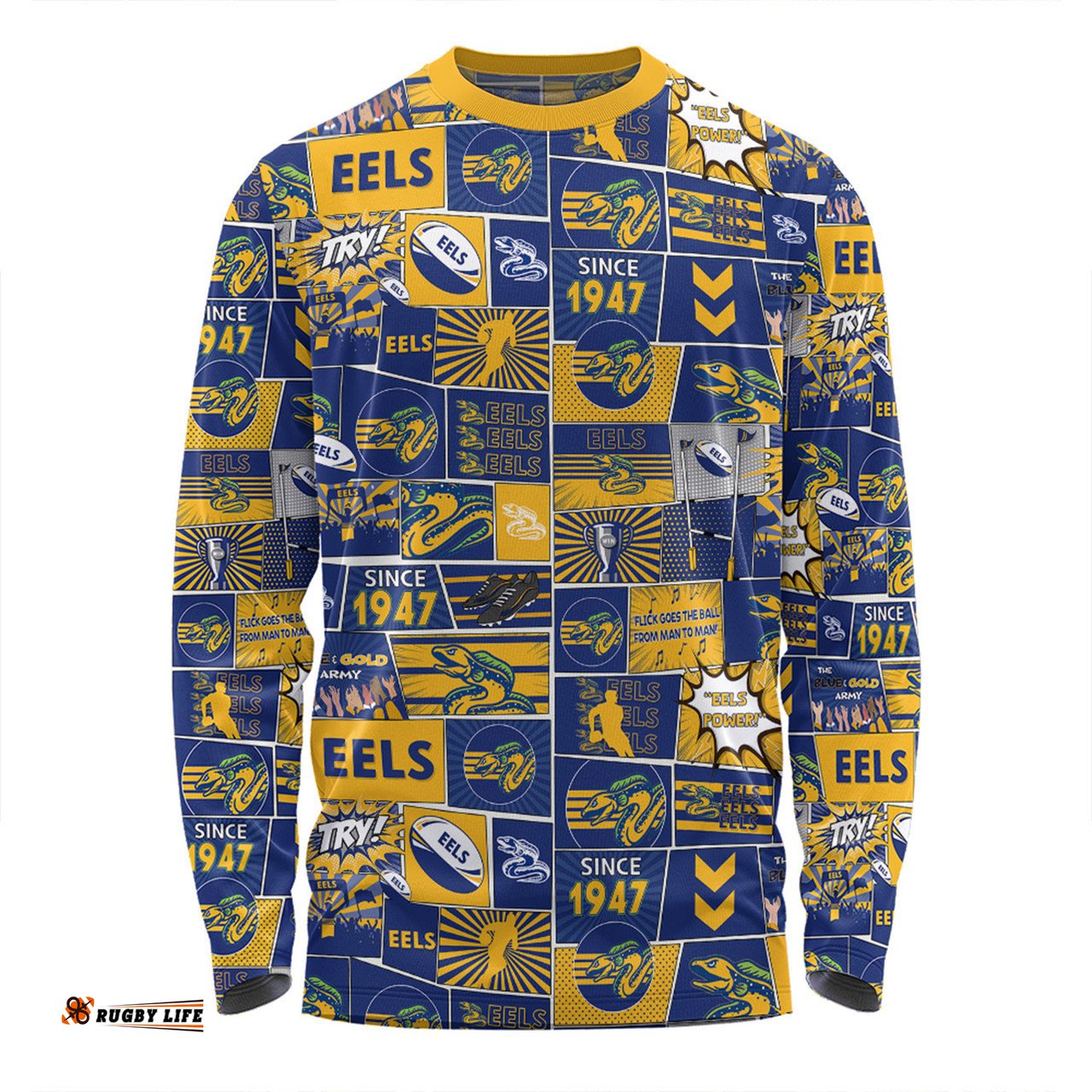 Amazing Aussie Parramatta Eels Team Of Us Die Hard Fan Supporters Comic Style Long Sleeve T-shirt