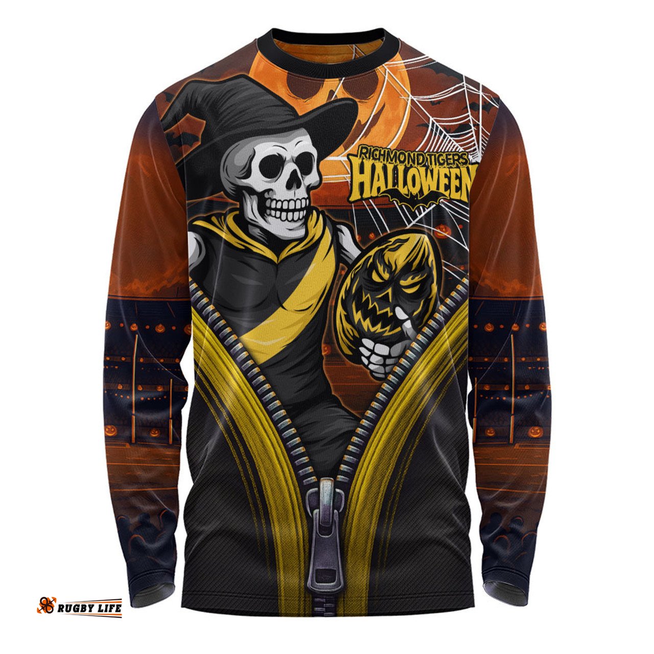 Amazing Aussie Richmond Halloween Night Reaper Zipper Long Sleeve T-shirt