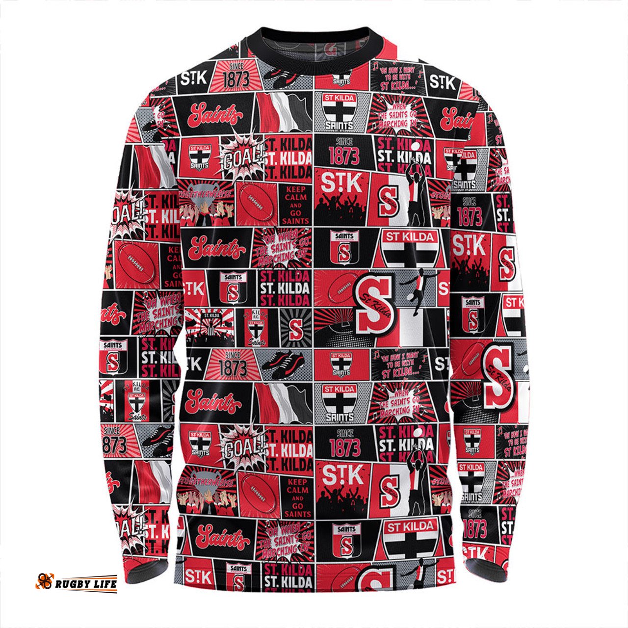 Amazing Aussie St Kilda Legacy Of The Pride Comic Style Long Sleeve T-shirt