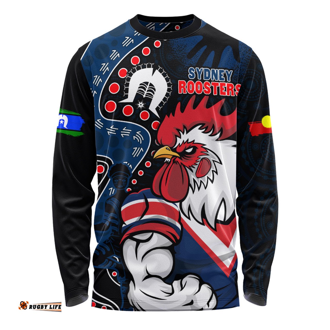 Amazing Aussie Sydney Roosters NAIDOC Indigenous Warrior Spirit Long Sleeve T-shirt