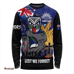 Amazing Aussie New Zealand Warriors Fearless ANZAC Defender Long Sleeve T-shirt
