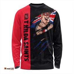 Amazing Aussie St Kilda Burning Passion Of Power Scratch Style Long Sleeve T-shirt