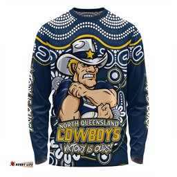 Amazing Aussie North Queensland Cowboys Aboriginal Inspired Tough Fan Rugby For Life Long Sleeve T-shirt