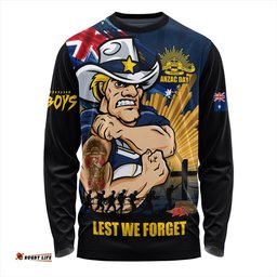 Amazing Aussie North Queensland Cowboys Fearless ANZAC Defender Long Sleeve T-shirt
