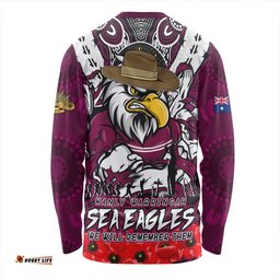 Amazing Aussie Manly Warringah Sea Eagles Ripped Legacy Of The Game The ANZAC Spirit Lives On Long Sleeve T-shirt