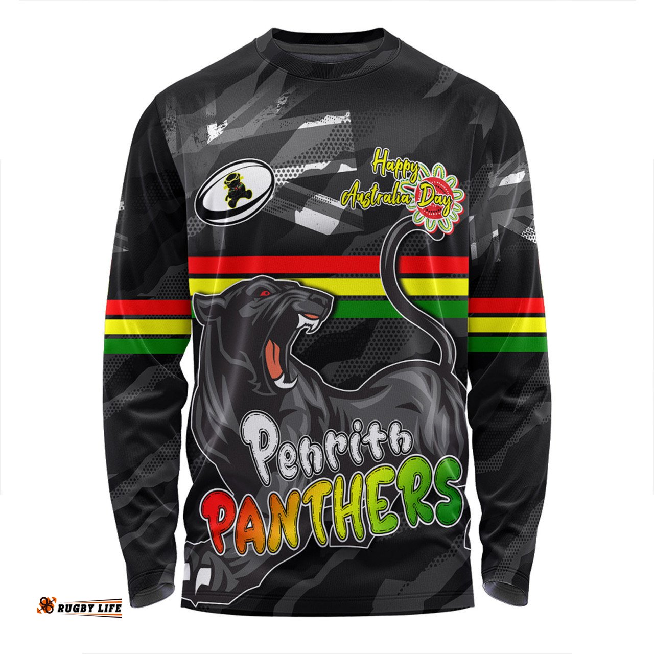 Amazing Aussie Penrith Panthers Happy Australia Day We Are One And Free Long Sleeve T-shirt