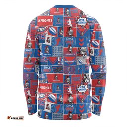 Amazing Aussie Newcastle Knights Team Of Us Die Hard Fan Supporters Comic Style Long Sleeve T-shirt