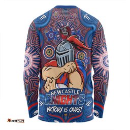Amazing Aussie Newcastle Knights Aboriginal Pattern Inspired Victory Is Ours Long Sleeve T-shirt