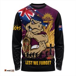 Amazing Aussie Queensland Maroons Fearless ANZAC Defender Long Sleeve T-shirt