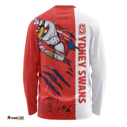 Amazing Aussie Sydney Swans Burning Passion Of Power Scratch Style Long Sleeve T-shirt