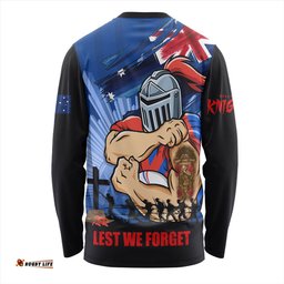 Amazing Aussie Newcastle Knights Fearless ANZAC Defender Long Sleeve T-shirt