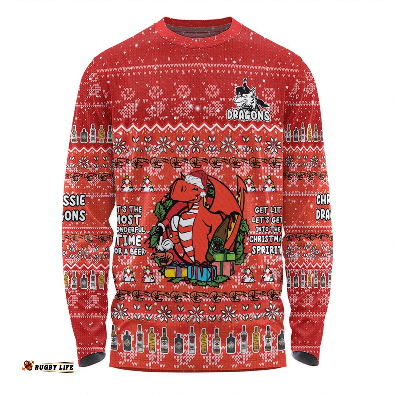 Amazing Aussie St. George Illawarra Dragons Christmas Custom Chrissie Spirit Long Sleeve T-shirt