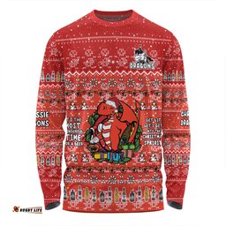 Amazing Aussie St. George Illawarra Dragons Christmas Custom Chrissie Spirit Long Sleeve T-shirt