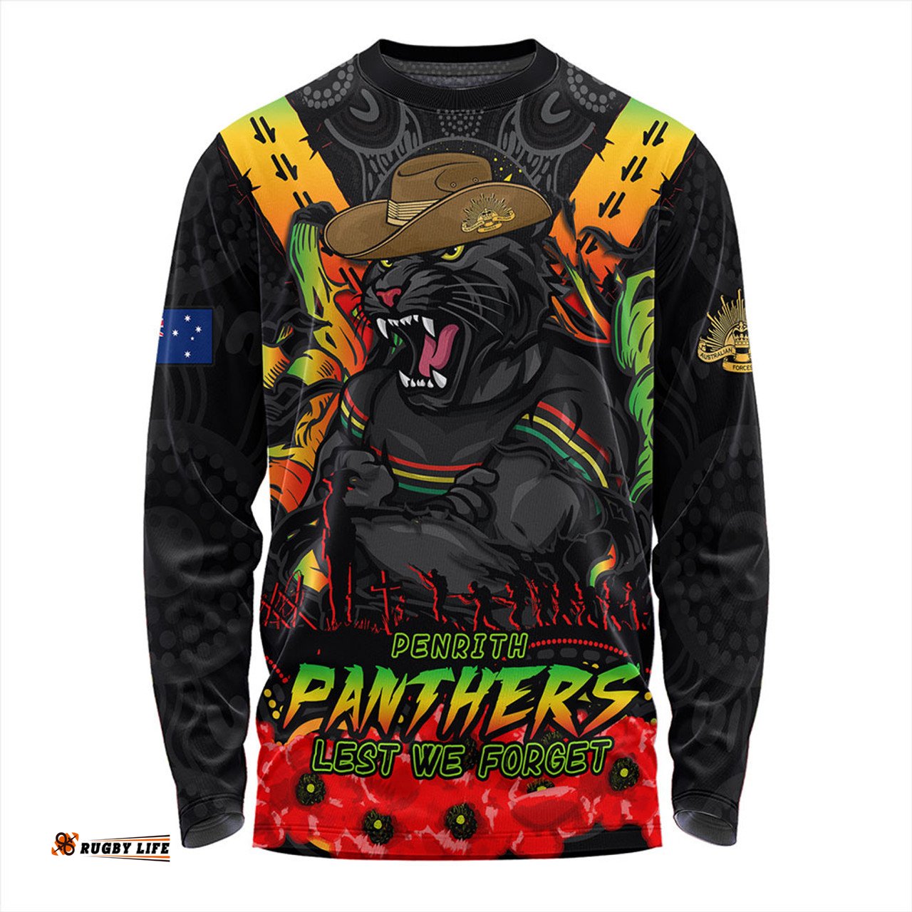 Amazing Aussie Penrith Panthers Ripped Legacy Of The Game The ANZAC Spirit Lives On Long Sleeve T-shirt