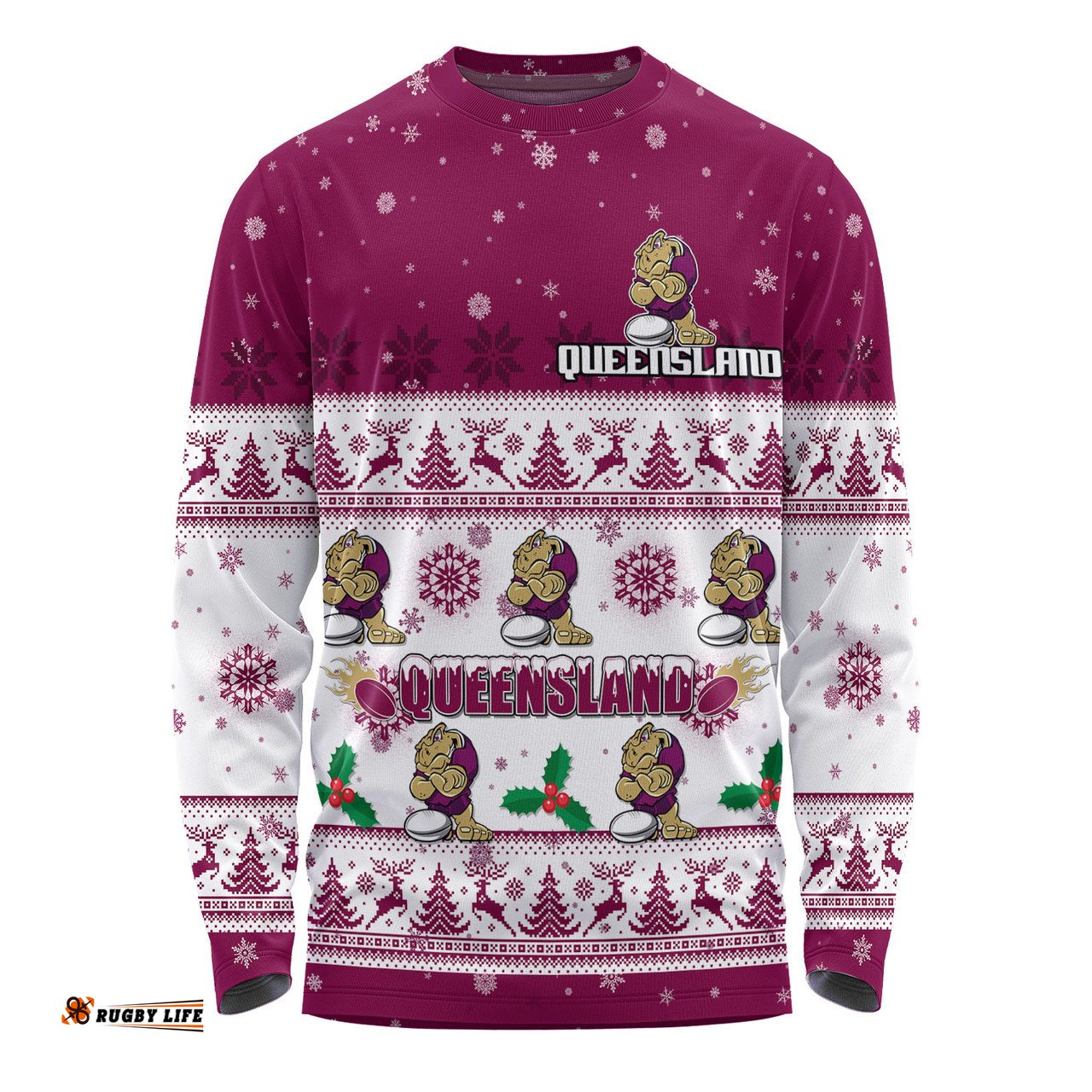 Amazing Aussie Queensland Cane Toads Christmas Custom Special Ugly Christmas Long Sleeve T-shirt