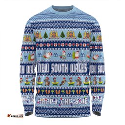 Amazing Aussie New South Wales Christmas Custom Happy Chrissie Ugly Style Long Sleeve T-shirt
