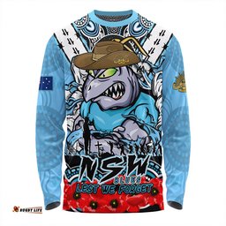 Amazing Aussie New South Wales Blues Ripped Legacy Of The Game The ANZAC Spirit Lives On Long Sleeve T-shirt
