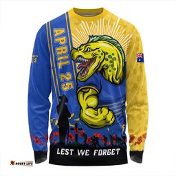 Amazing Aussie Parramatta Eels Anzac Day Lest We Forget Strong Fighting Spirit Long Sleeve T-shirt
