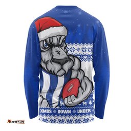 Amazing Aussie North Melbourne Merry Christmas Down Under Footy Power Style Long Sleeve T-shirt