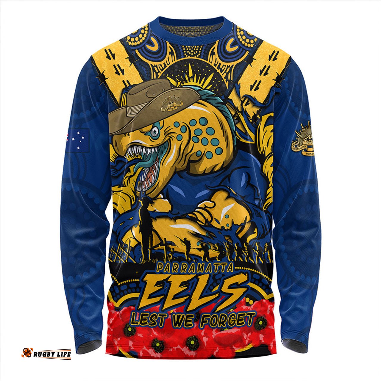 Amazing Aussie Parramatta Eels Ripped Legacy Of The Game The ANZAC Spirit Lives On Long Sleeve T-shirt