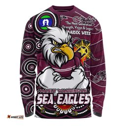 Amazing Aussie Manly Warringah Sea Eagles Spirit Of NAIDOC Series Long Sleeve T-shirt