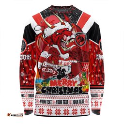 Amazing Aussie St. George Illawarra Dragons Christmas Custom Dragons Santa Aussie Big Things Long Sleeve T-shirt